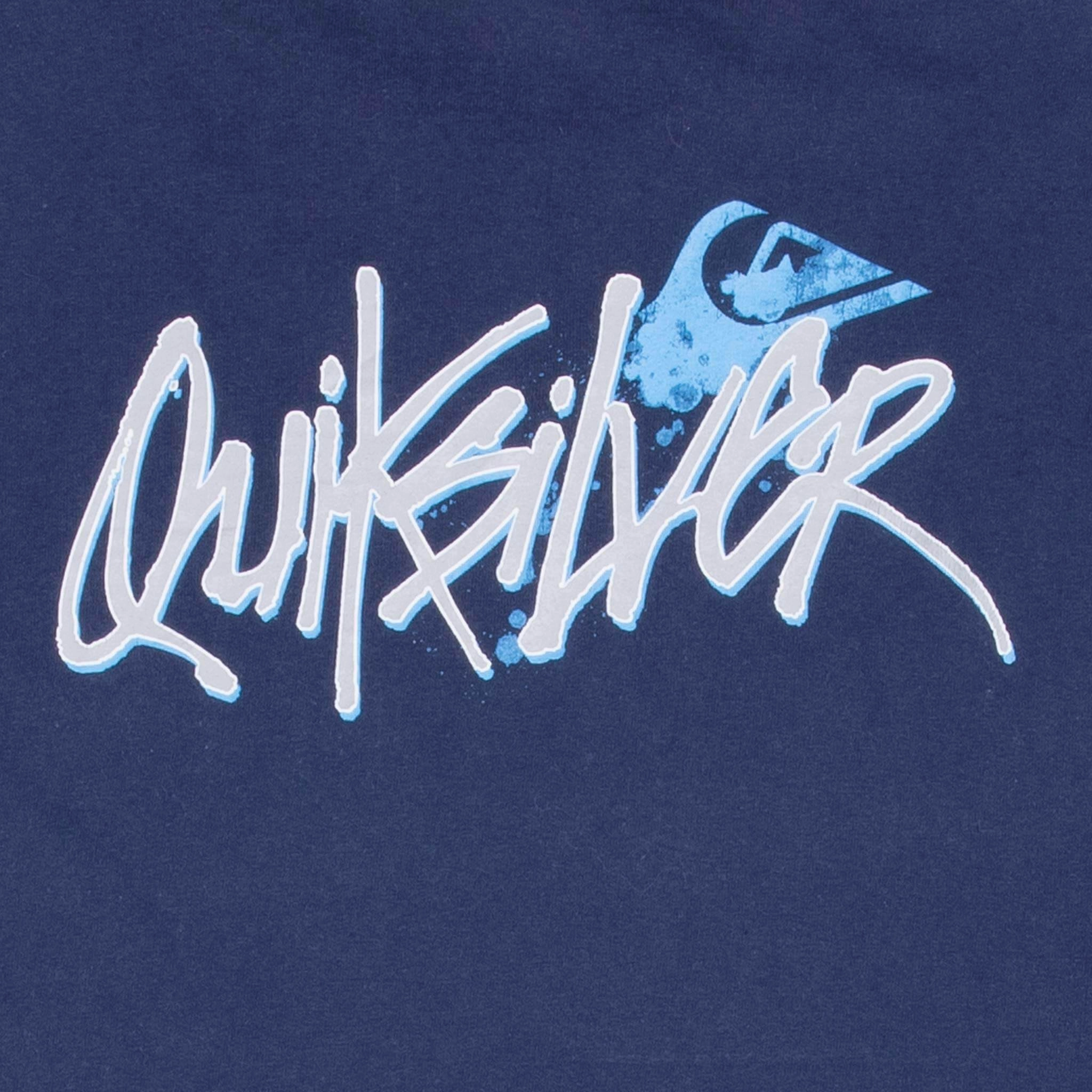 VINTAGE QUICKSILVER BLUE SURF TEE SHIRT 2000S LARGE