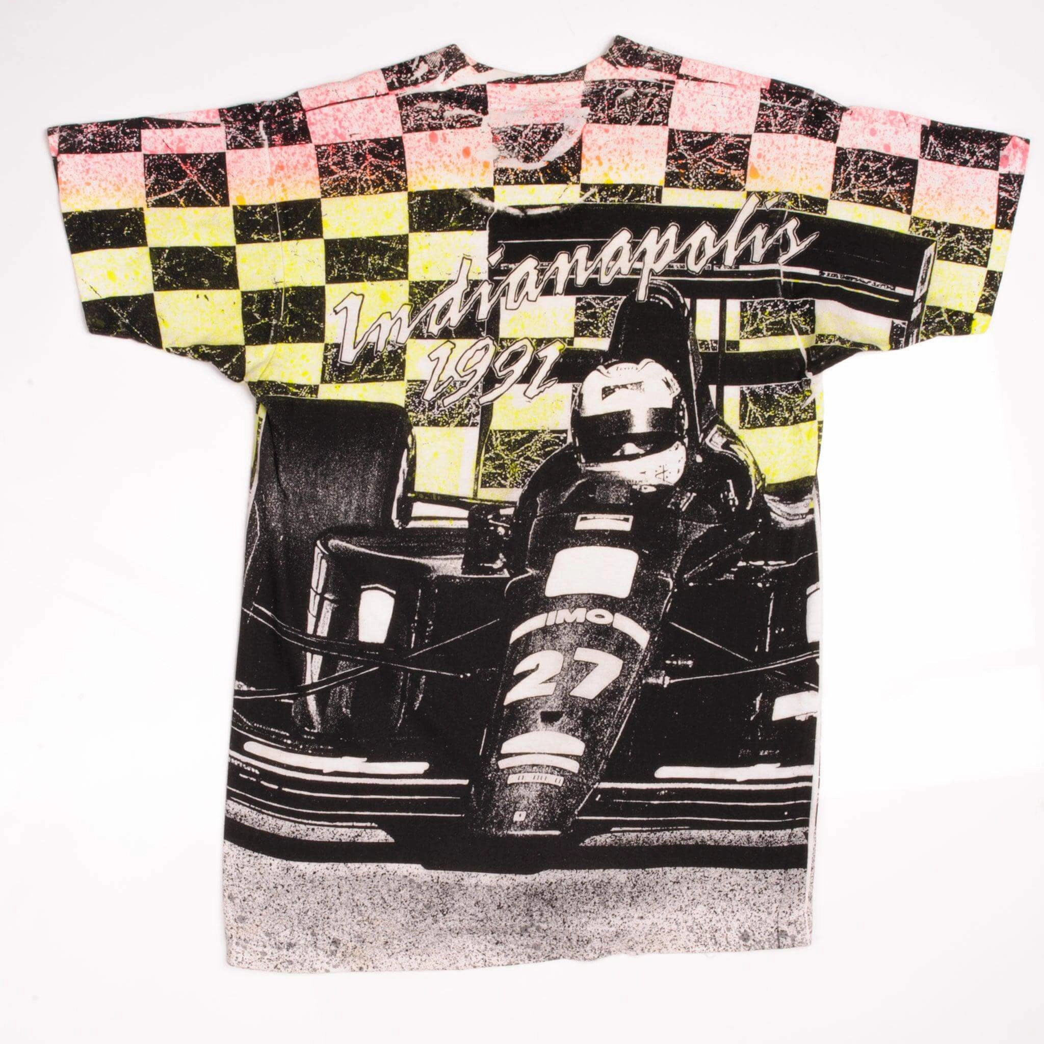 VINTAGE RACING ALL OVER PRINT INDY CARS INDIANAPOLIS 1992 TEE SHIRT MEDIUM