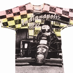 VINTAGE RACING ALL OVER PRINT INDY CARS INDIANAPOLIS 1992 TEE SHIRT MEDIUM