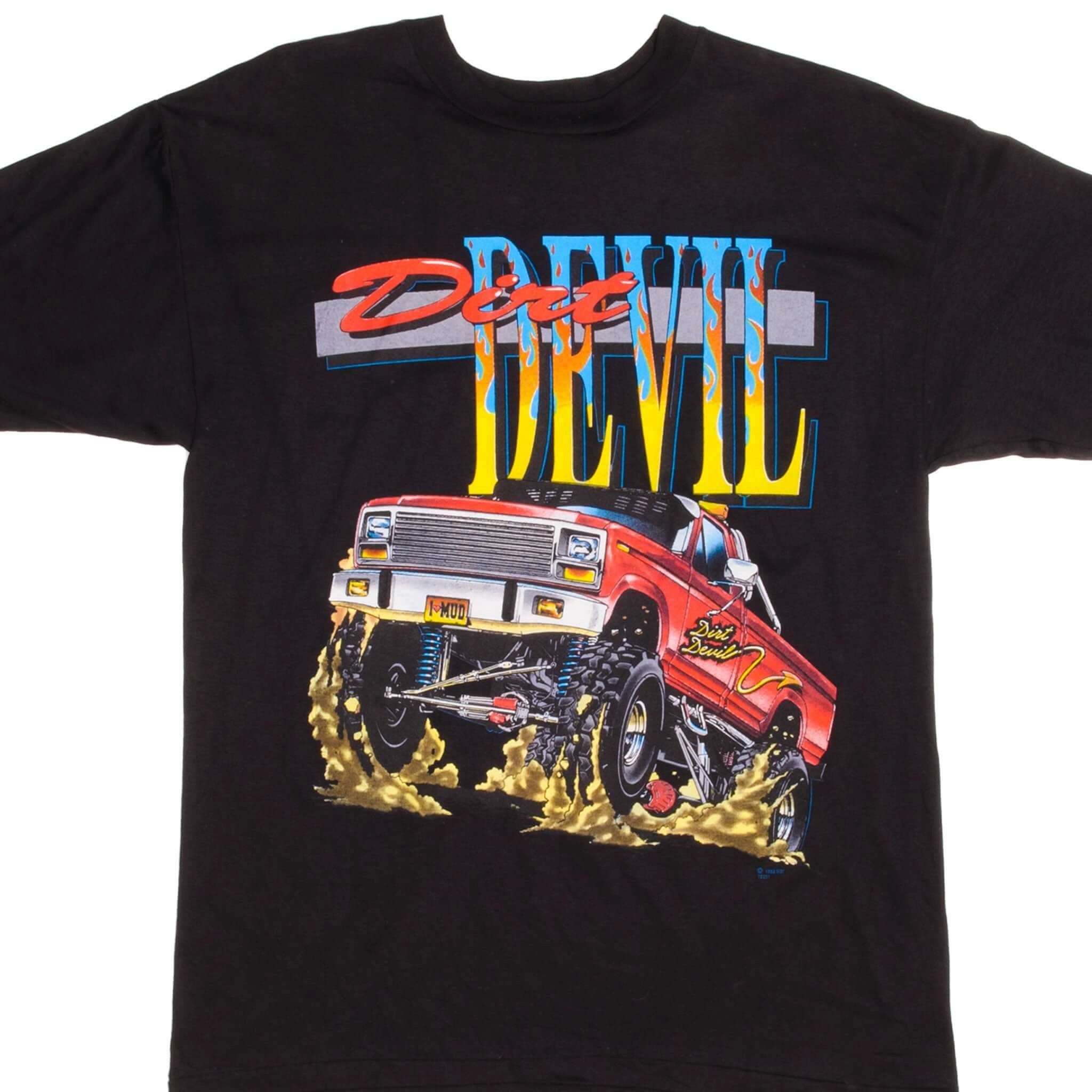 VINTAGE RACING DIRT DEVIL MONSTER TRUCK TEE SHIRT 1992 SIZE LARGE