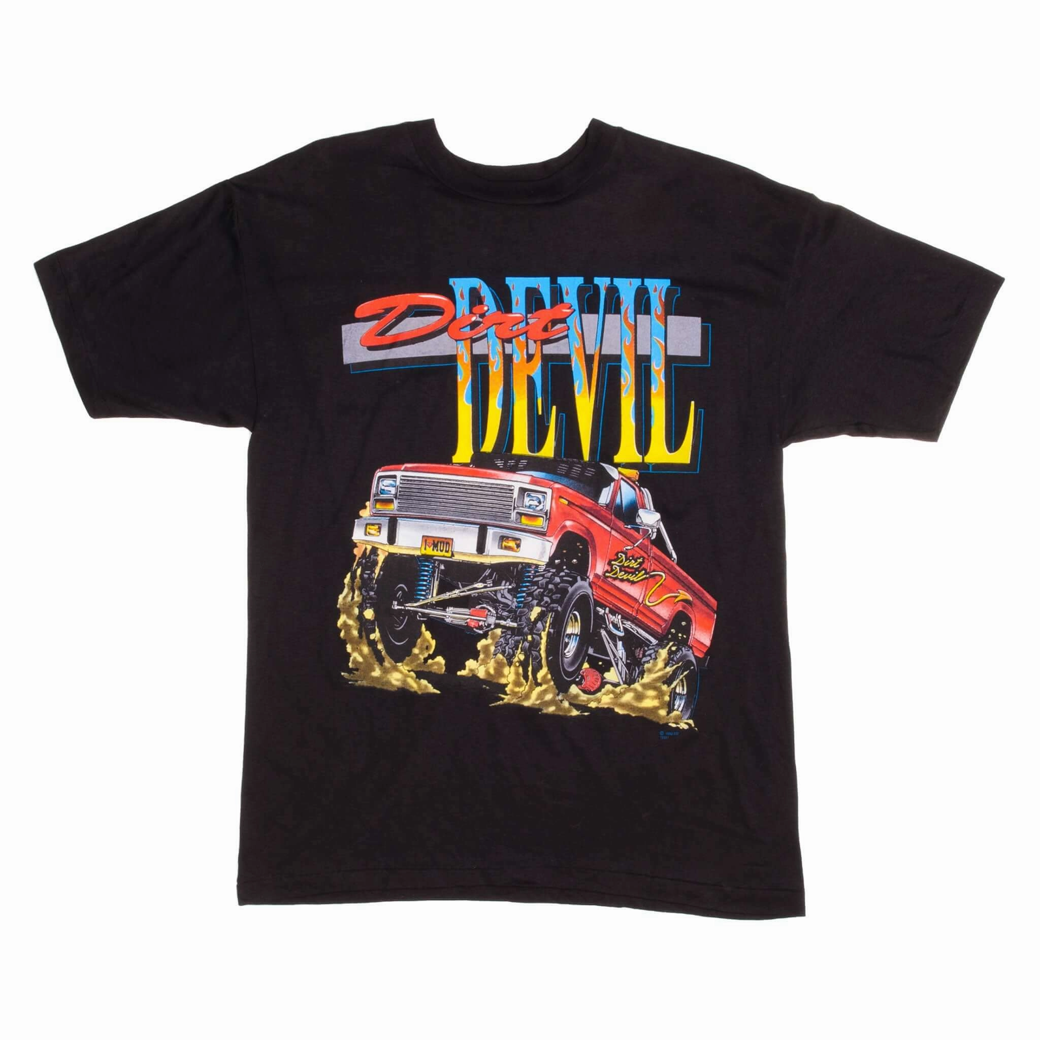 VINTAGE RACING DIRT DEVIL MONSTER TRUCK TEE SHIRT 1992 SIZE LARGE