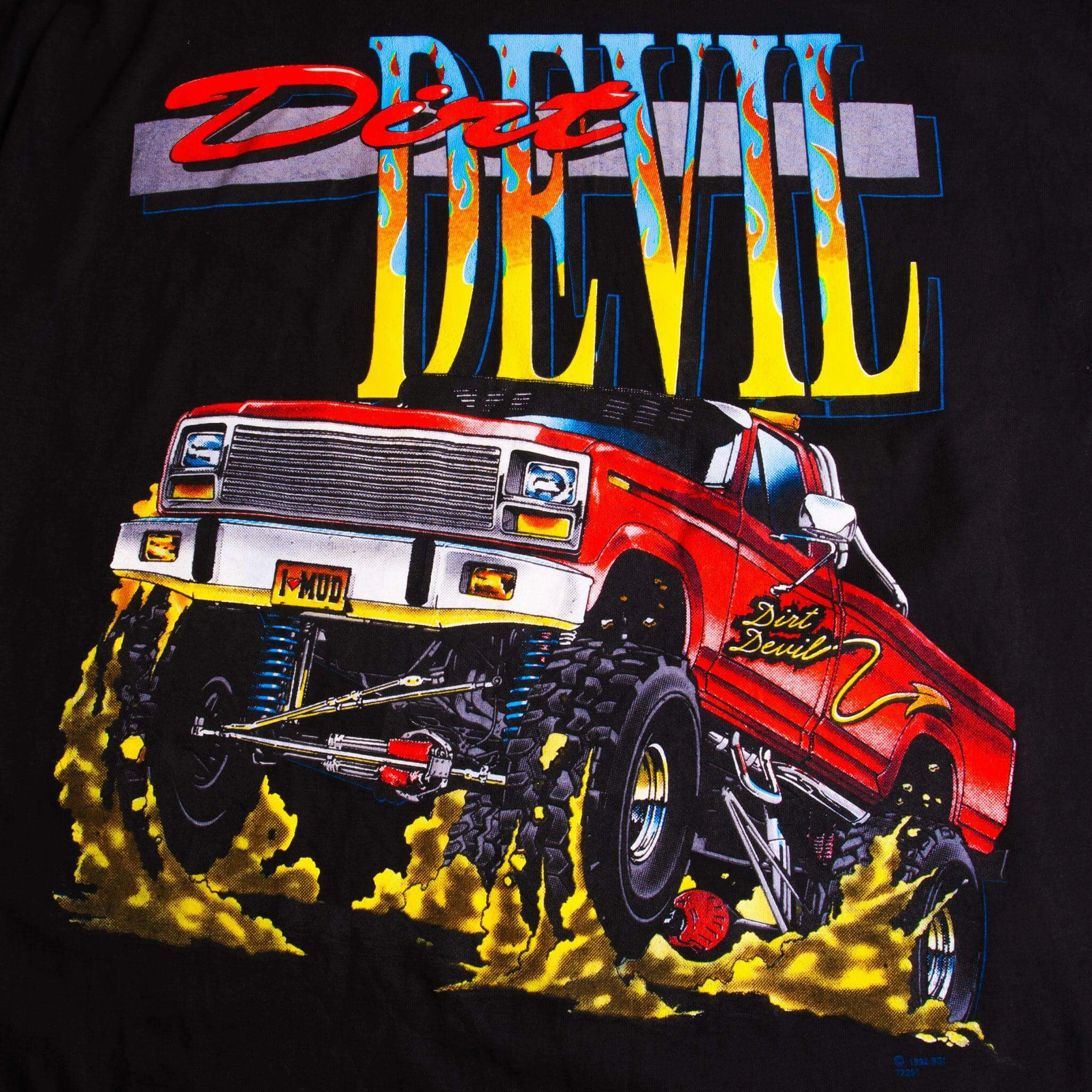 VINTAGE RACING DIRT DEVIL MONSTER TRUCK TEE SHIRT 1992 SIZE LARGE