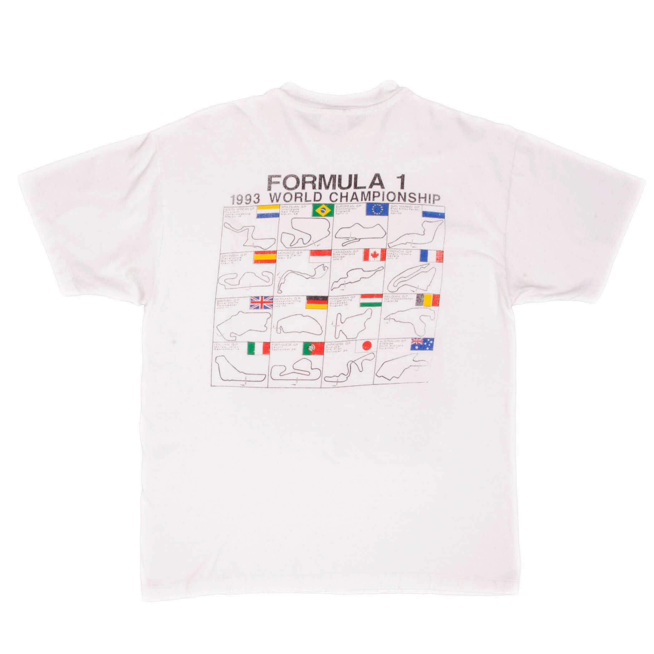 VINTAGE RACING F1 1993 WORLD CHAMPIONSHIP TEE SHIRT LARGE MADE IN USA