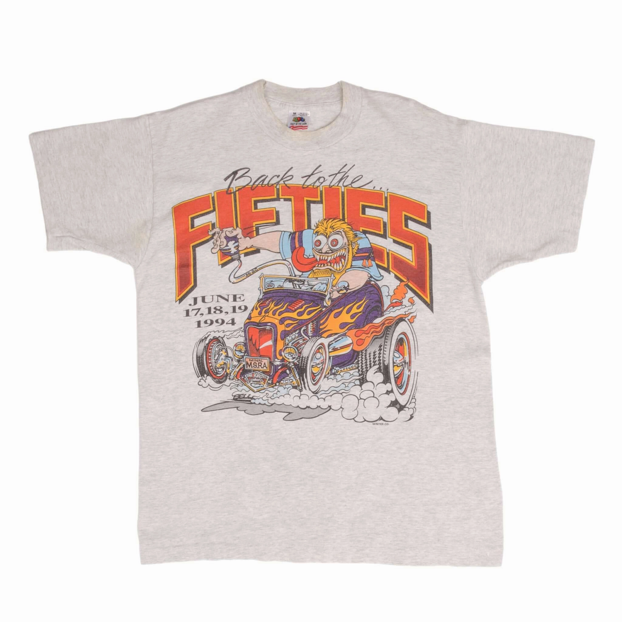 VINTAGE RACING ROADSTERS BACK THE 50S 1994 TEE SHIRT SIZE MEDIUM MADE IN USA