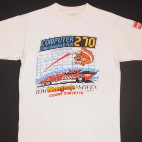 VINTAGE RACING TOM MONGOOSE MCEWEN CORVETTE TEE SHIRT 1987 MEDIUM