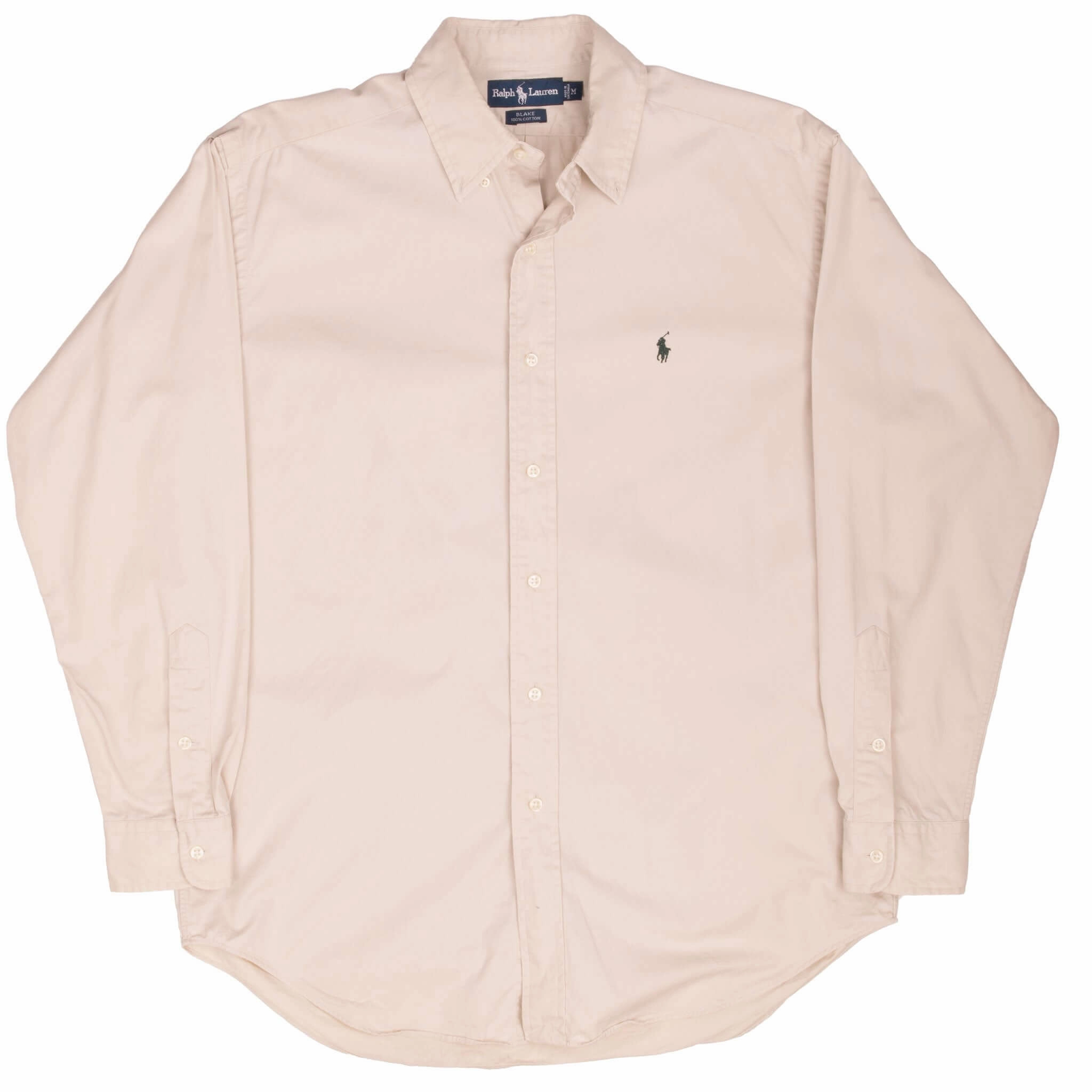 VINTAGE RALPH LAUREN BEIGE SHIRT 1990S SIZE MEDIUM