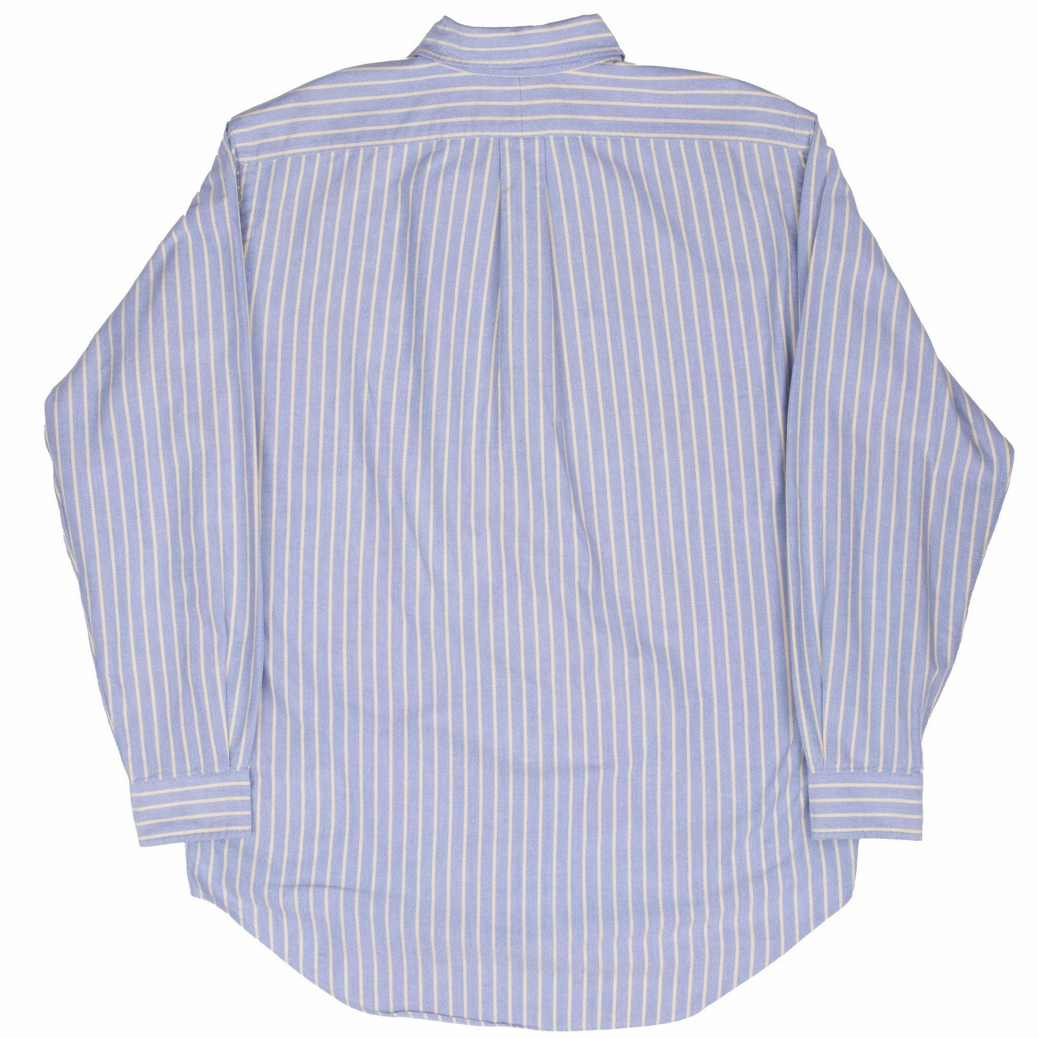 VINTAGE RALPH LAUREN BLUE & YELLOW STRIPED SHIRT 1990S MEDIUM