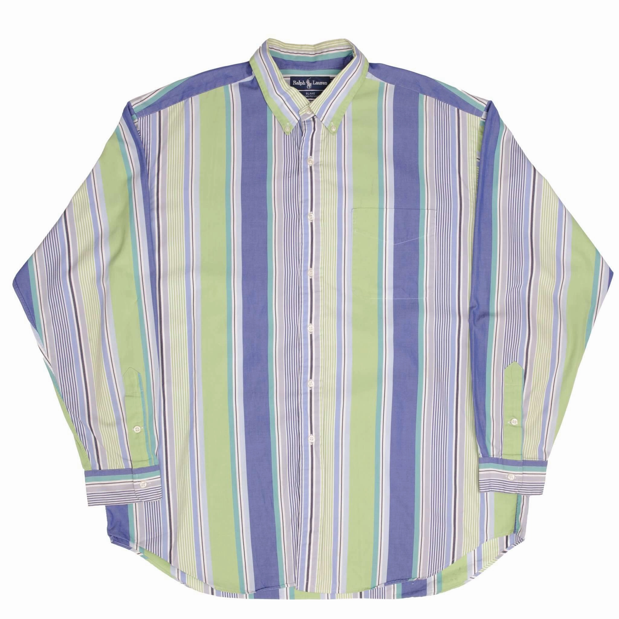 VINTAGE RALPH LAUREN CLASSIC STRIPED POCKET SHIRT 1990S SIZE XL