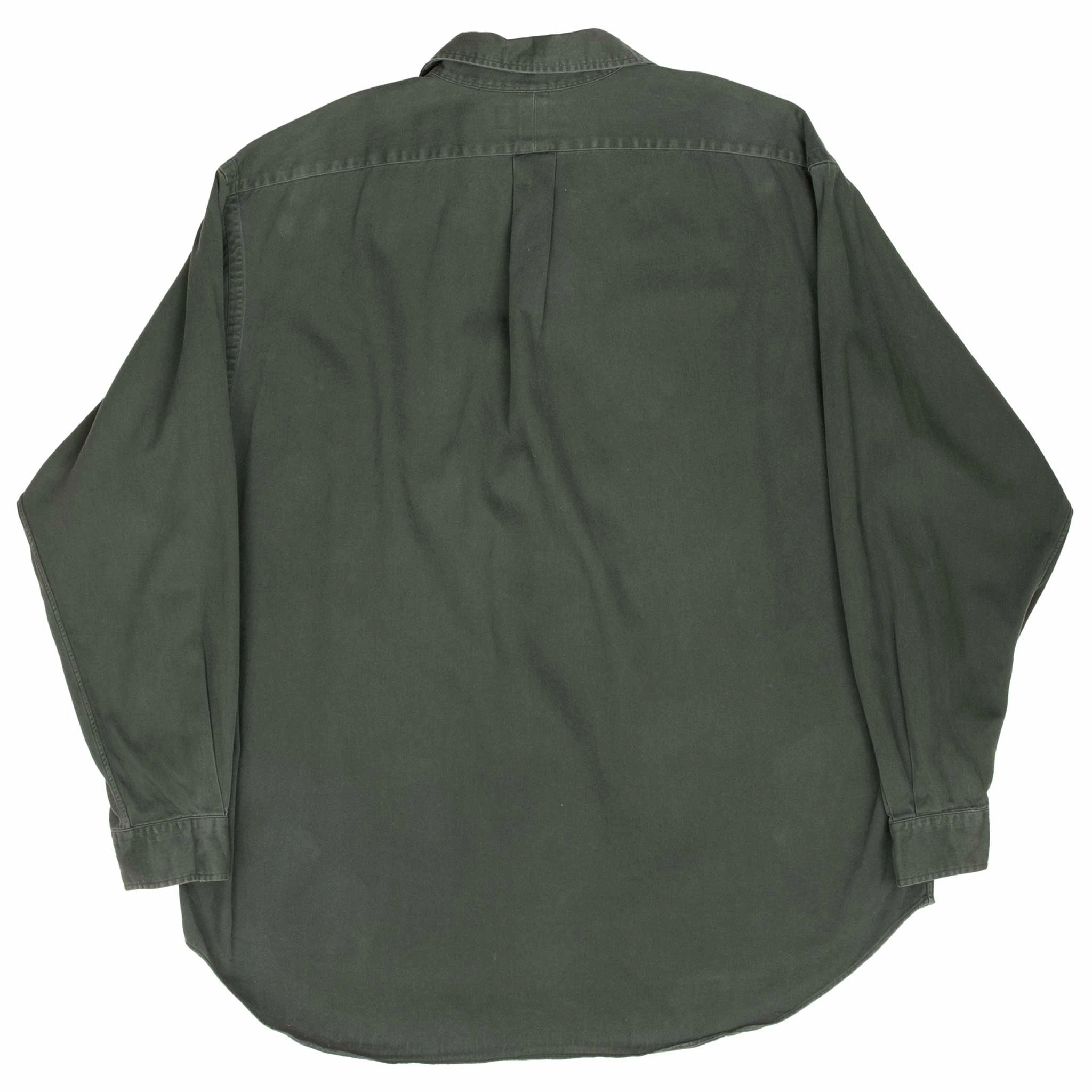 VINTAGE RALPH LAUREN GREEN BUTTON SHIRT 1990S XL