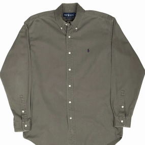 VINTAGE RALPH LAUREN GREEN SHIRT 1990S SIZE SMALL