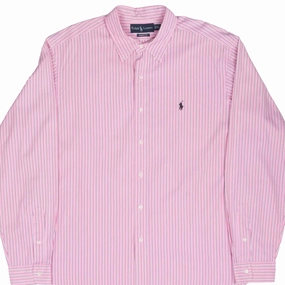 VINTAGE RALPH LAUREN PINK STRIPED SHIRT 1990S XL