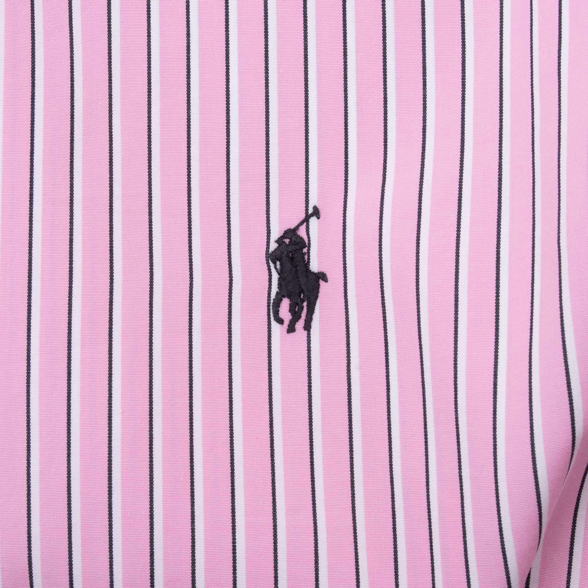 VINTAGE RALPH LAUREN PINK STRIPED SHIRT 1990S XL