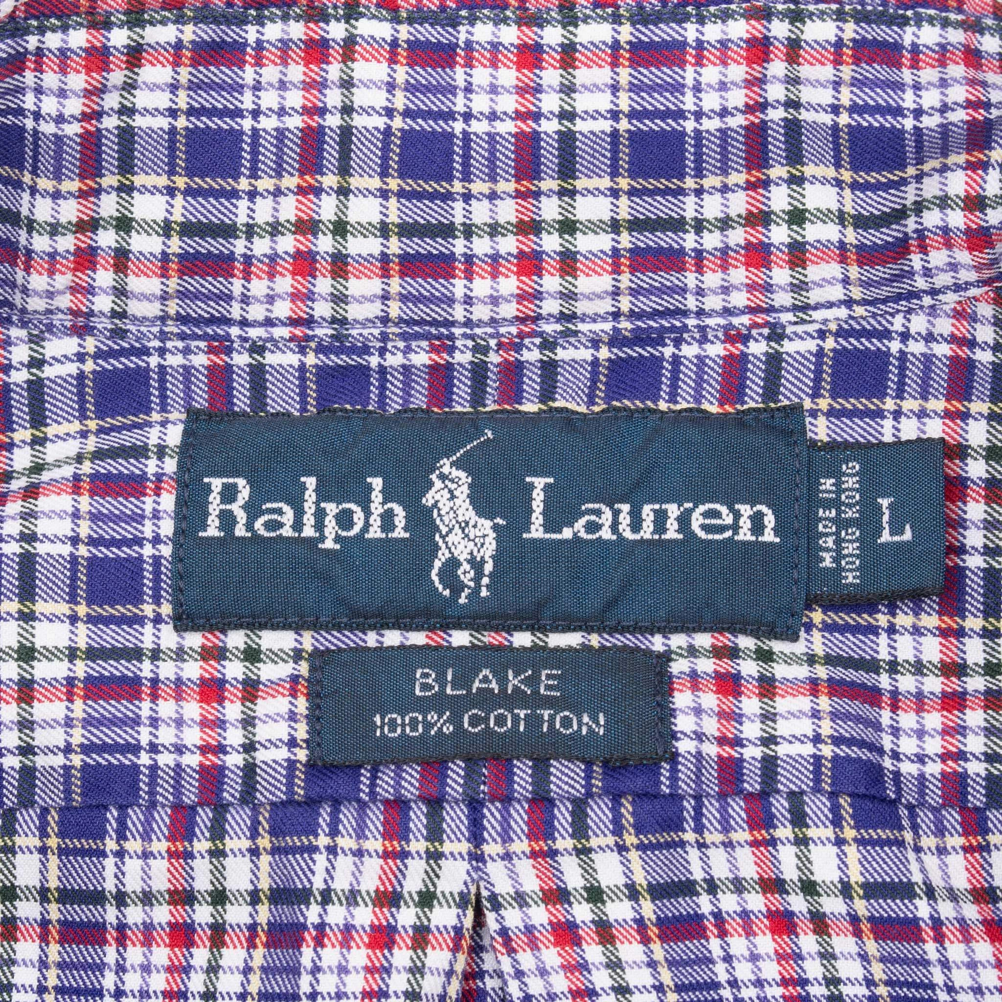VINTAGE RALPH LAUREN PLAID SHIRT 1990S SIZE LARGE