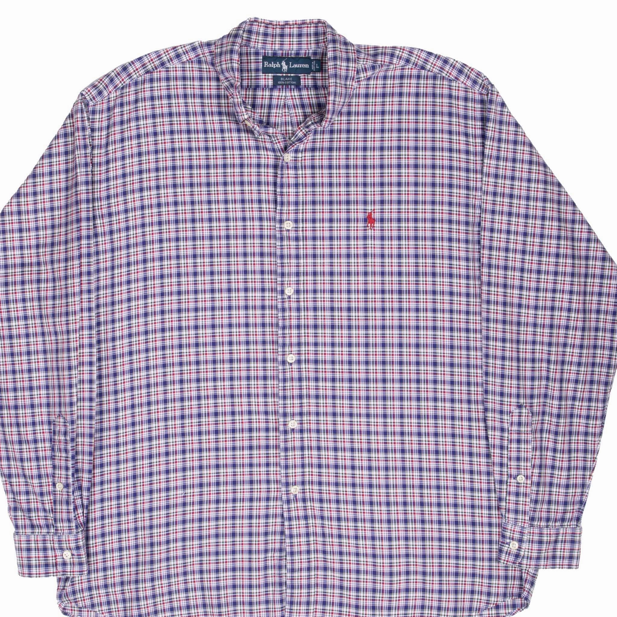 VINTAGE RALPH LAUREN PLAID SHIRT 1990S SIZE LARGE