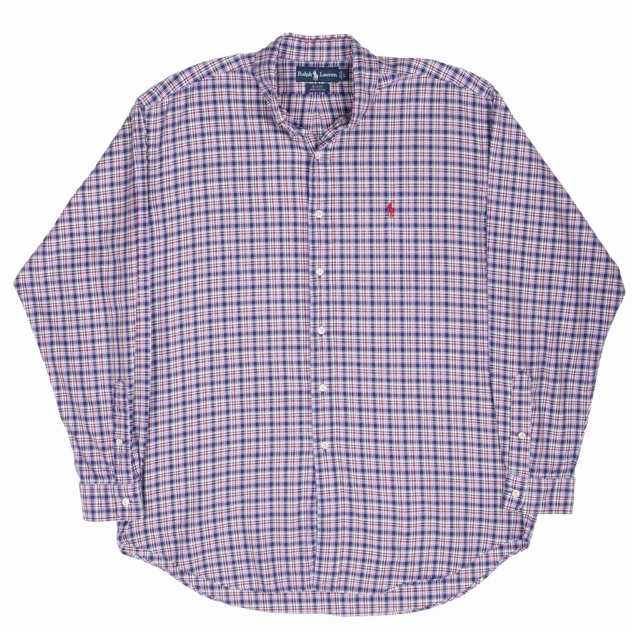 VINTAGE RALPH LAUREN PLAID SHIRT 1990S SIZE LARGE