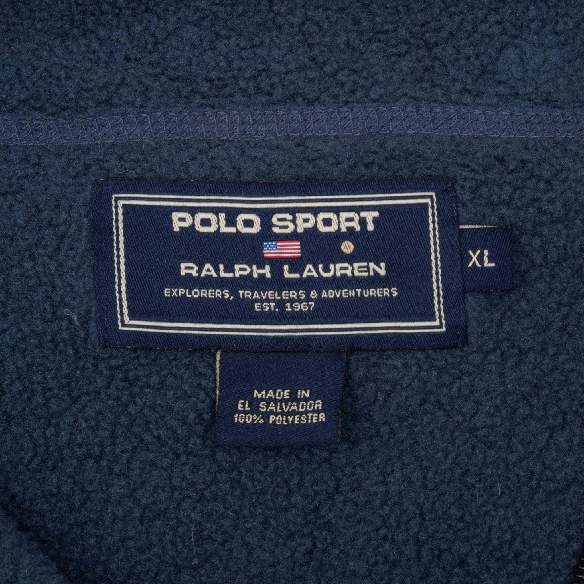 VINTAGE RALPH LAUREN POLO SPORT QUARTER ZIP FLEECE PULLOVER JACKET 1990S XL