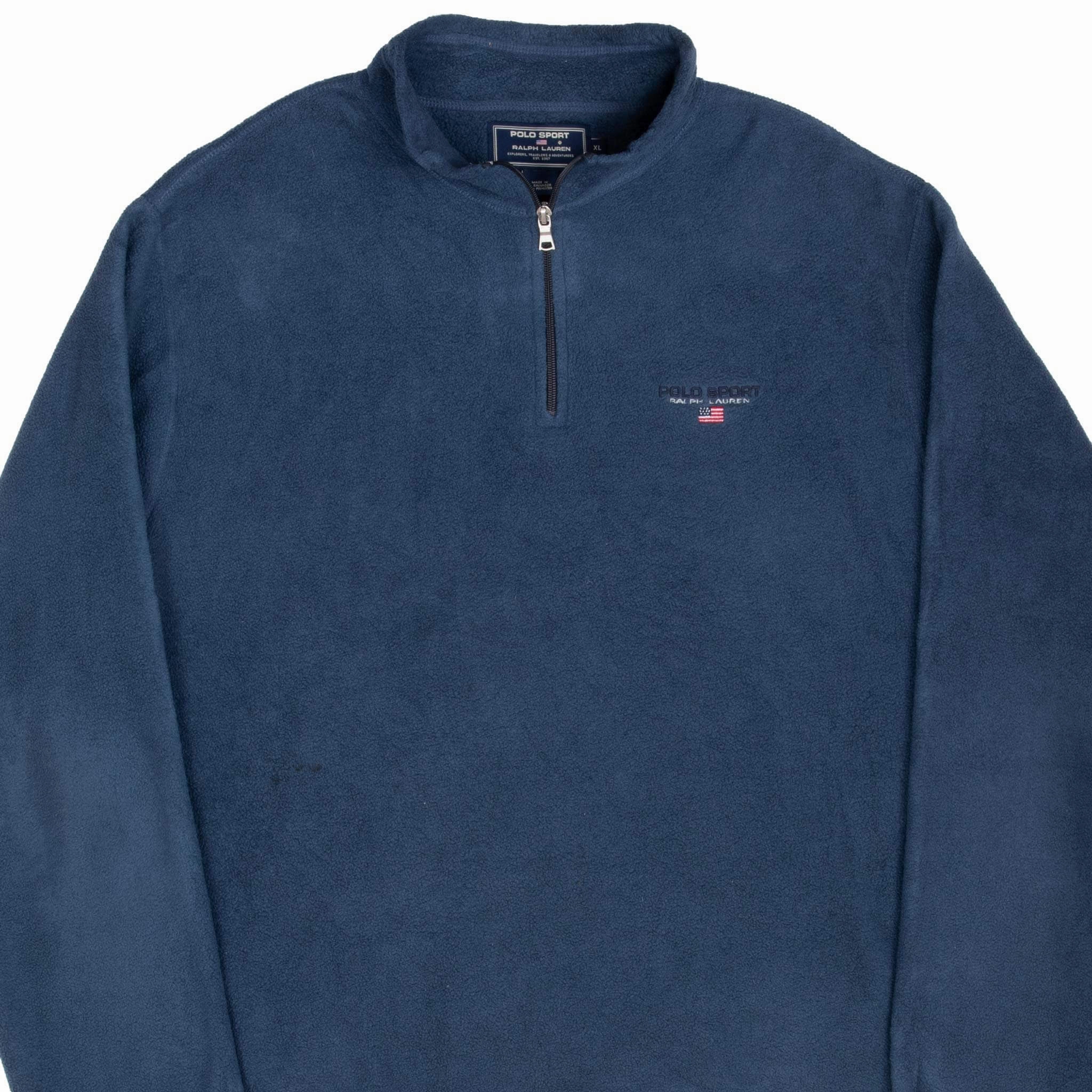 VINTAGE RALPH LAUREN POLO SPORT QUARTER ZIP FLEECE PULLOVER JACKET 1990S XL