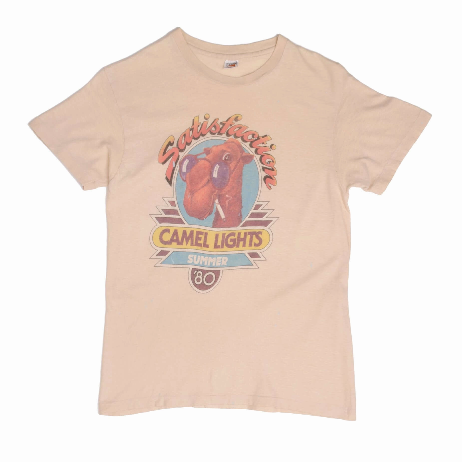 VINTAGE SATISFACTION CAMEL LIGHTS SUMMER 1980 TEE SHIRT SIZE SMALL MADE USA