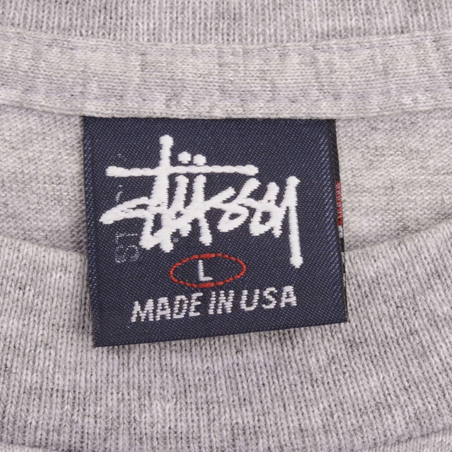VINTAGE STUSSY DRAGON GREY TEE SHIRT 1990S SIZE LARGE MADE IN USA