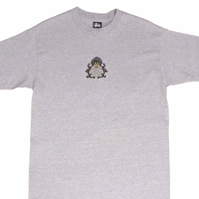VINTAGE STUSSY DRAGON GREY TEE SHIRT 1990S SIZE LARGE MADE IN USA