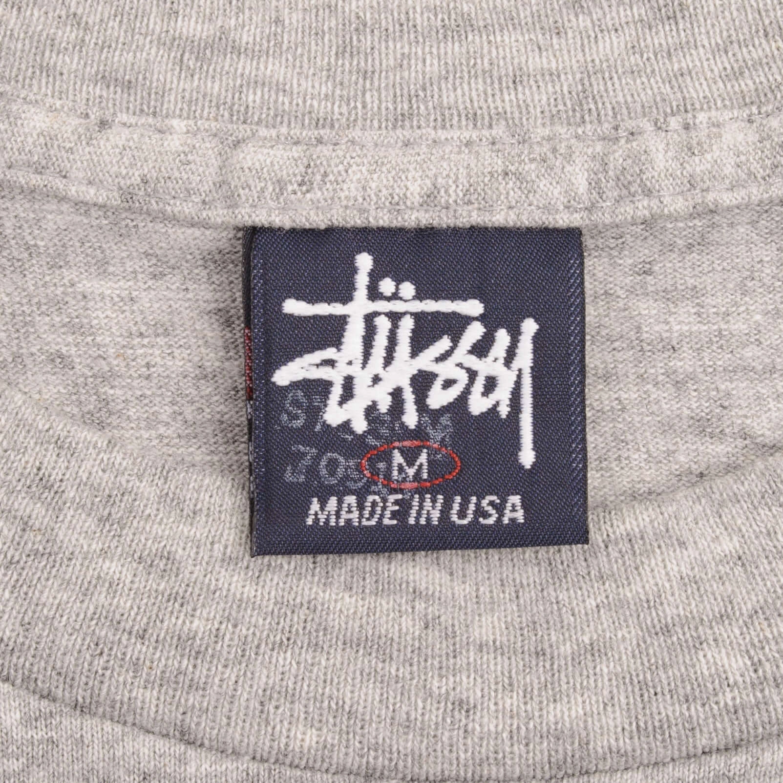 VINTAGE STUSSY DRAGON GREY TEE SHIRT 1990S SIZE MEDIUM MADE IN USA