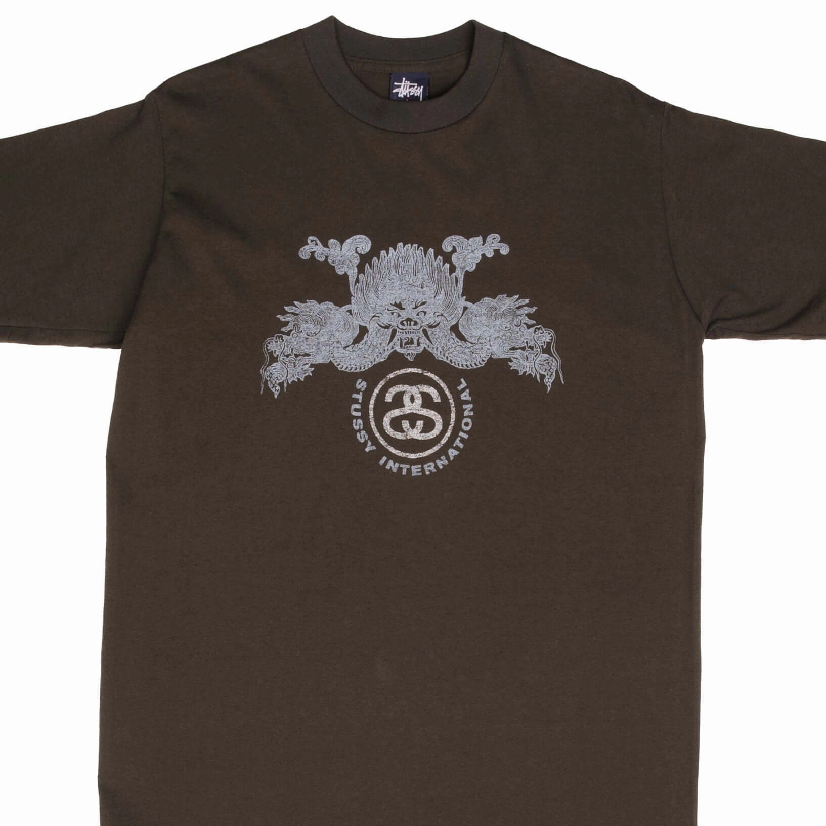 VINTAGE STUSSY DRAGON TEE SHIRT 1990S SIZE LARGE MADE IN USA