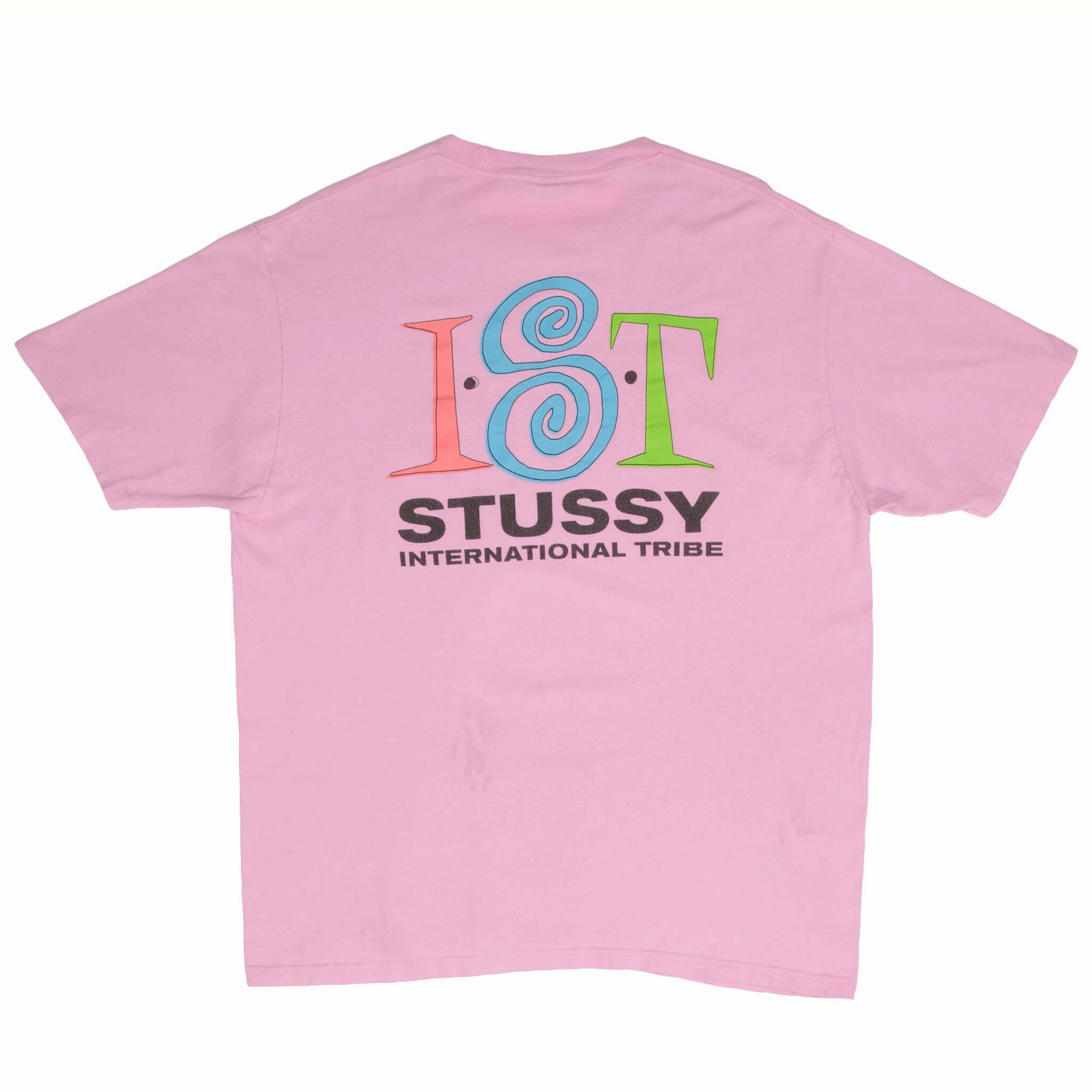 VINTAGE STUSSY INTERNATIONAL TRIBE PINK TEE SHIRT 2000S SIZE LARGE