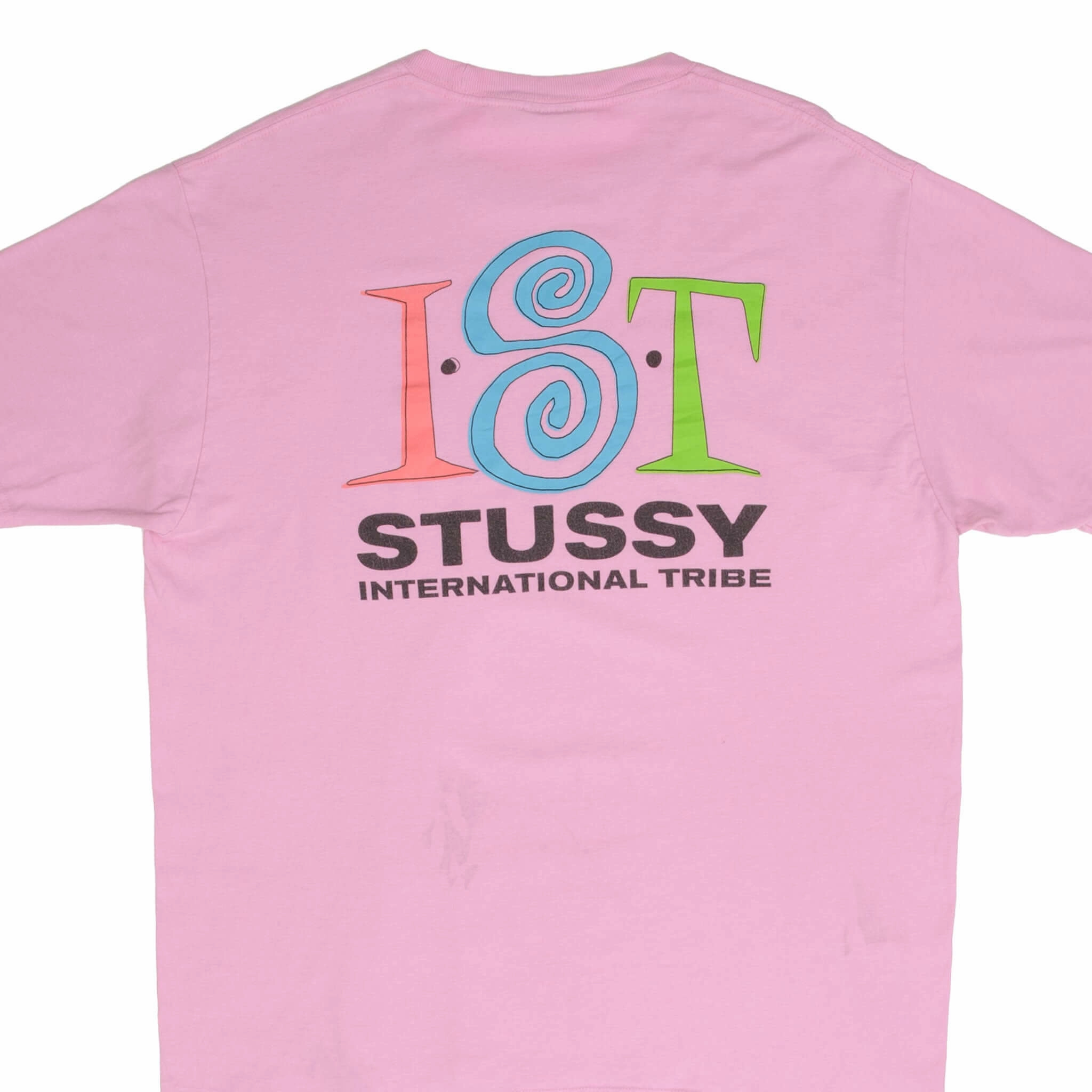 VINTAGE STUSSY INTERNATIONAL TRIBE PINK TEE SHIRT 2000S SIZE LARGE