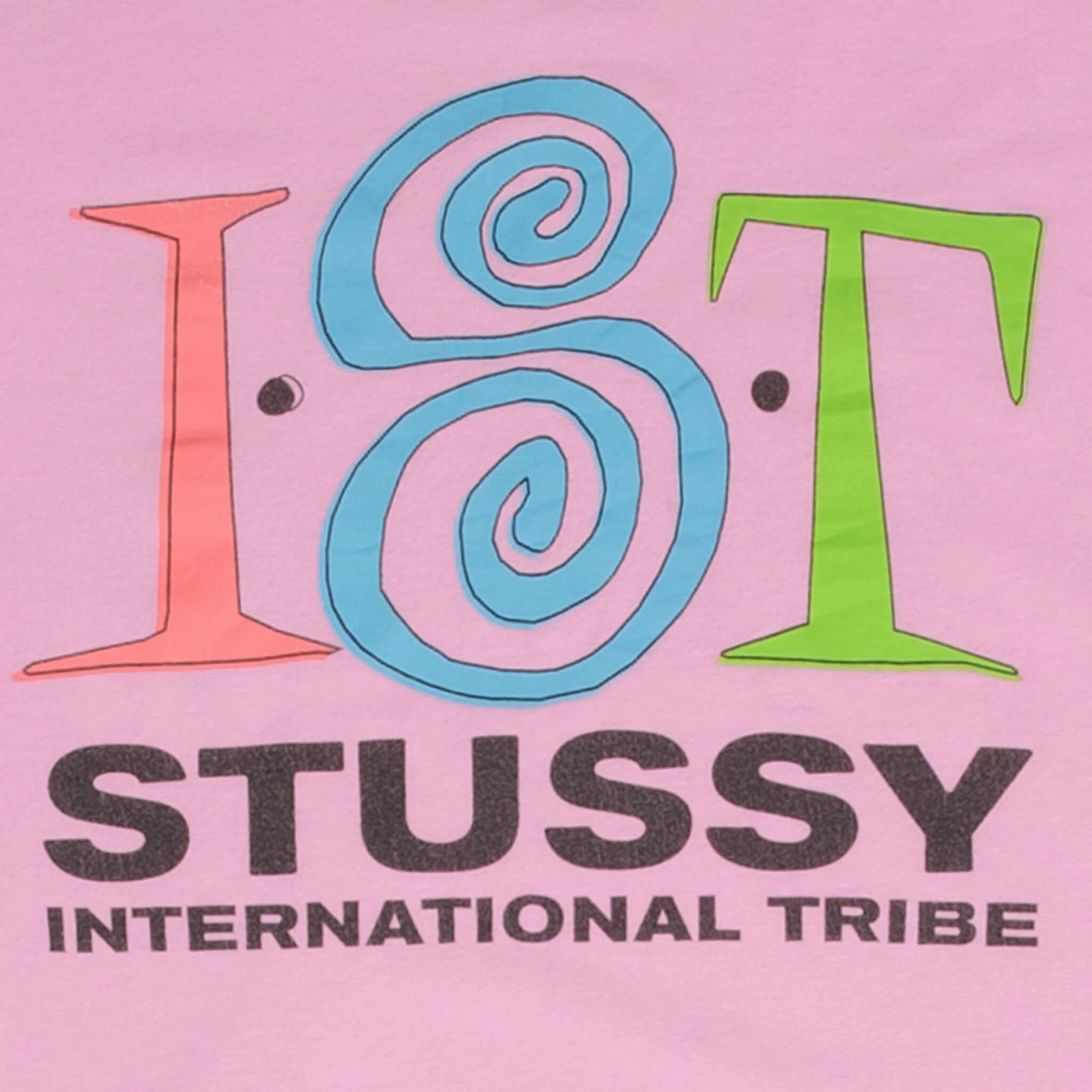 VINTAGE STUSSY INTERNATIONAL TRIBE PINK TEE SHIRT 2000S SIZE LARGE