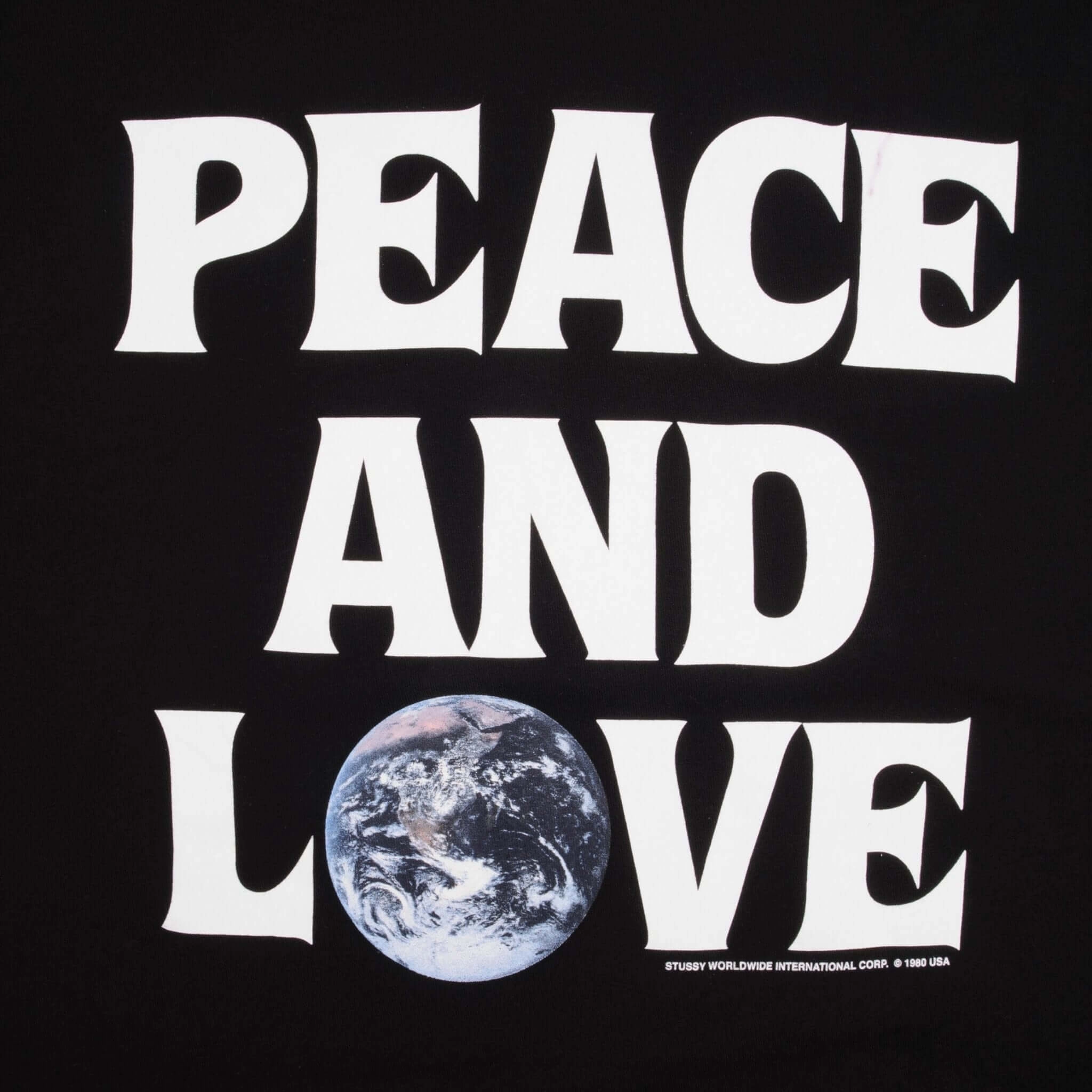VINTAGE STUSSY PEACE AND LOVE TEE SHIRT SIZE LARGE