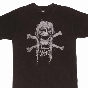 VINTAGE STUSSY SKULL TEE SHIRT SIZE MEDIUM 2000s