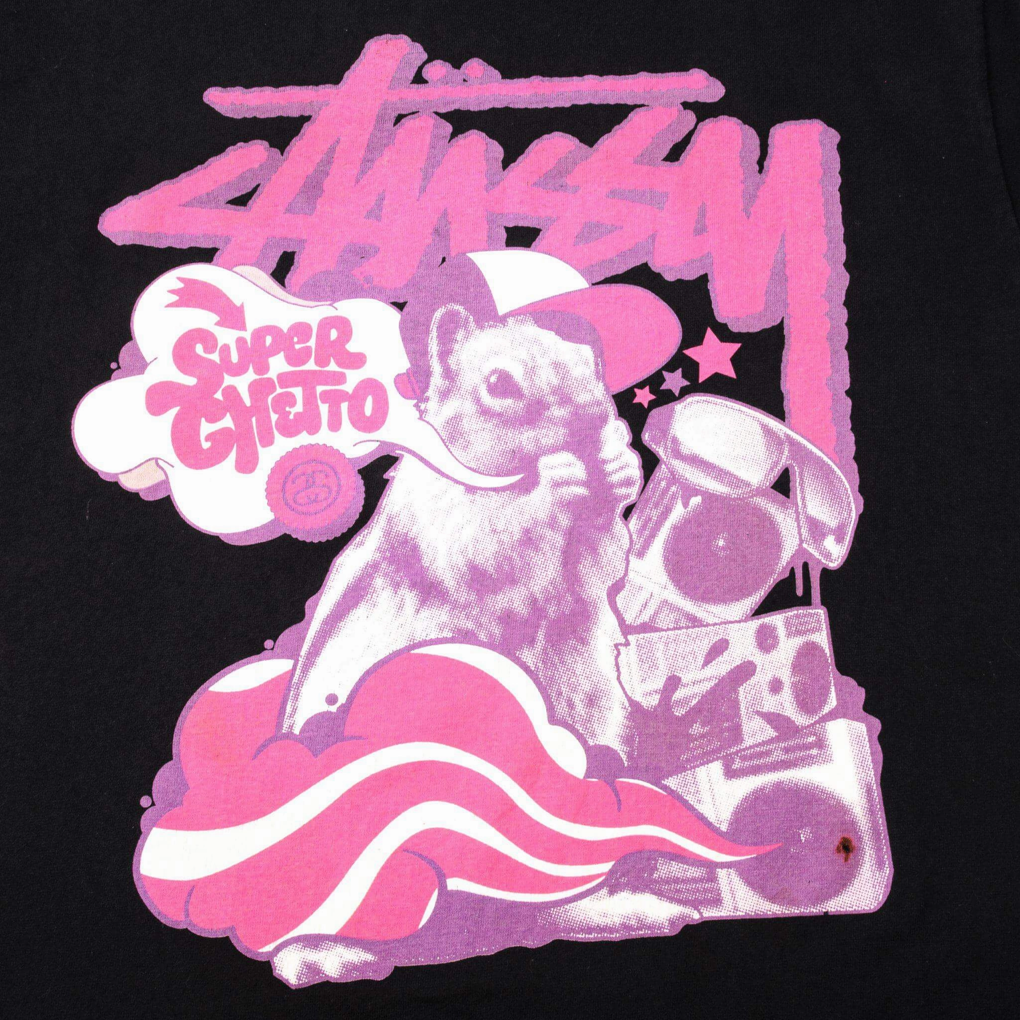 VINTAGE STUSSY SUPER GHETTO TEE SHIRT SIZE LARGE
