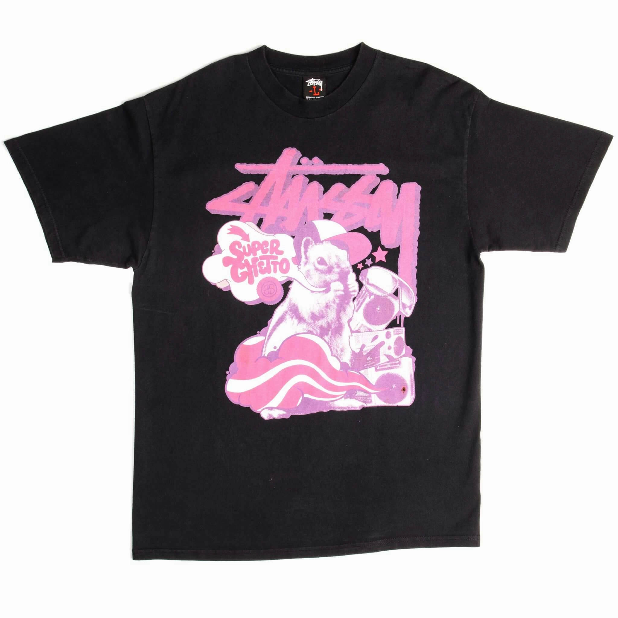 VINTAGE STUSSY SUPER GHETTO TEE SHIRT SIZE LARGE