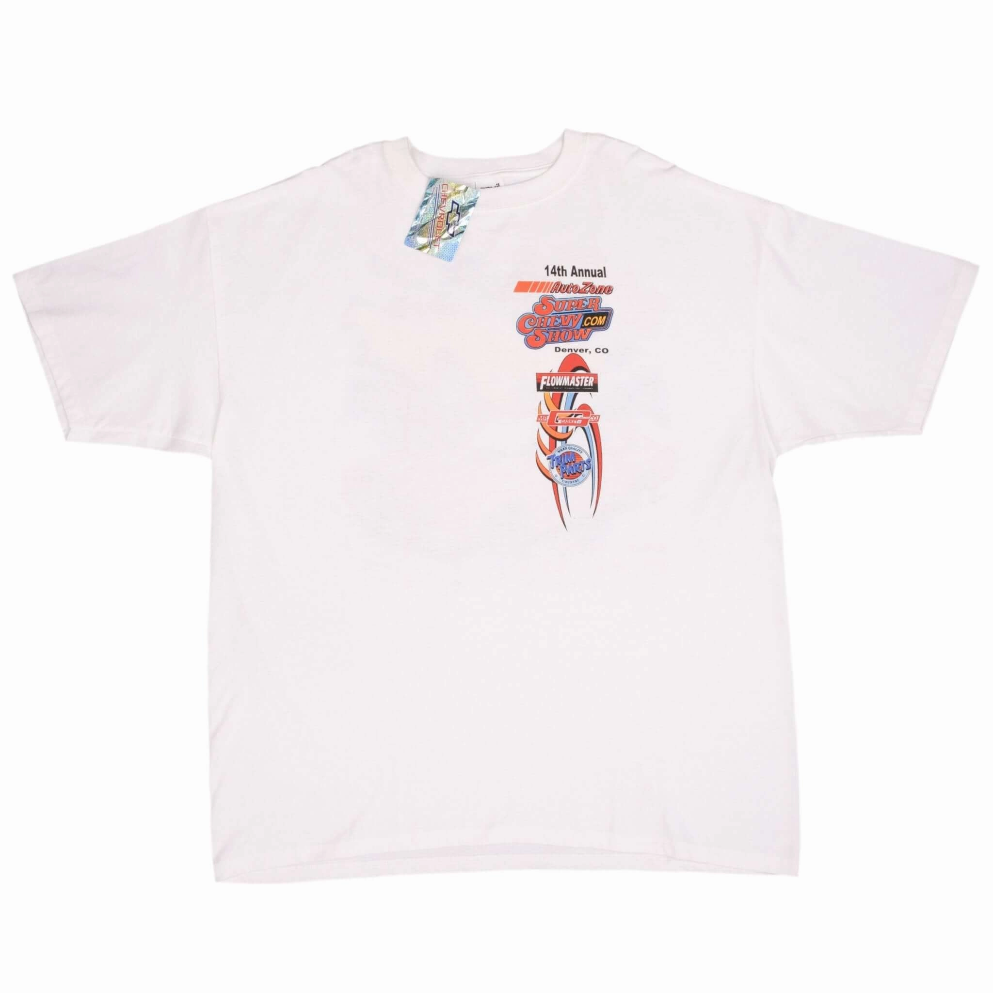 VINTAGE SUPER CHEVY CHEVROLET SHOW DENVER 2003 TEE SHIRT 1990S 2XL DEADSTOCK