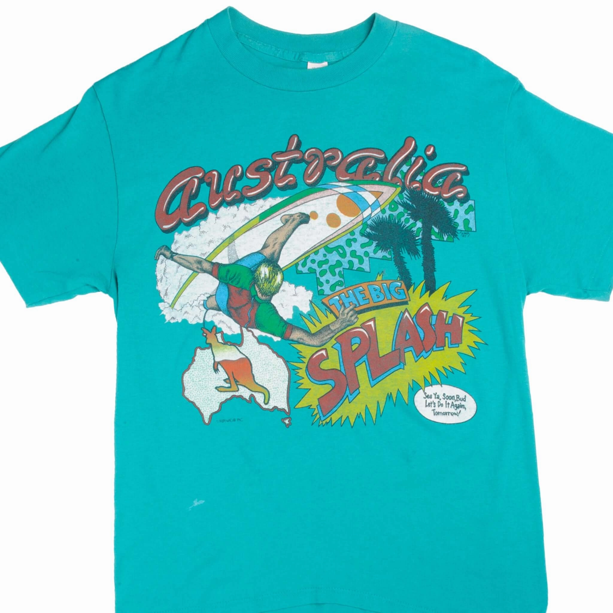 VINTAGE SURFING AUSTRALIA SURF TEE SHIRT 1990S SIZE MEDIUM