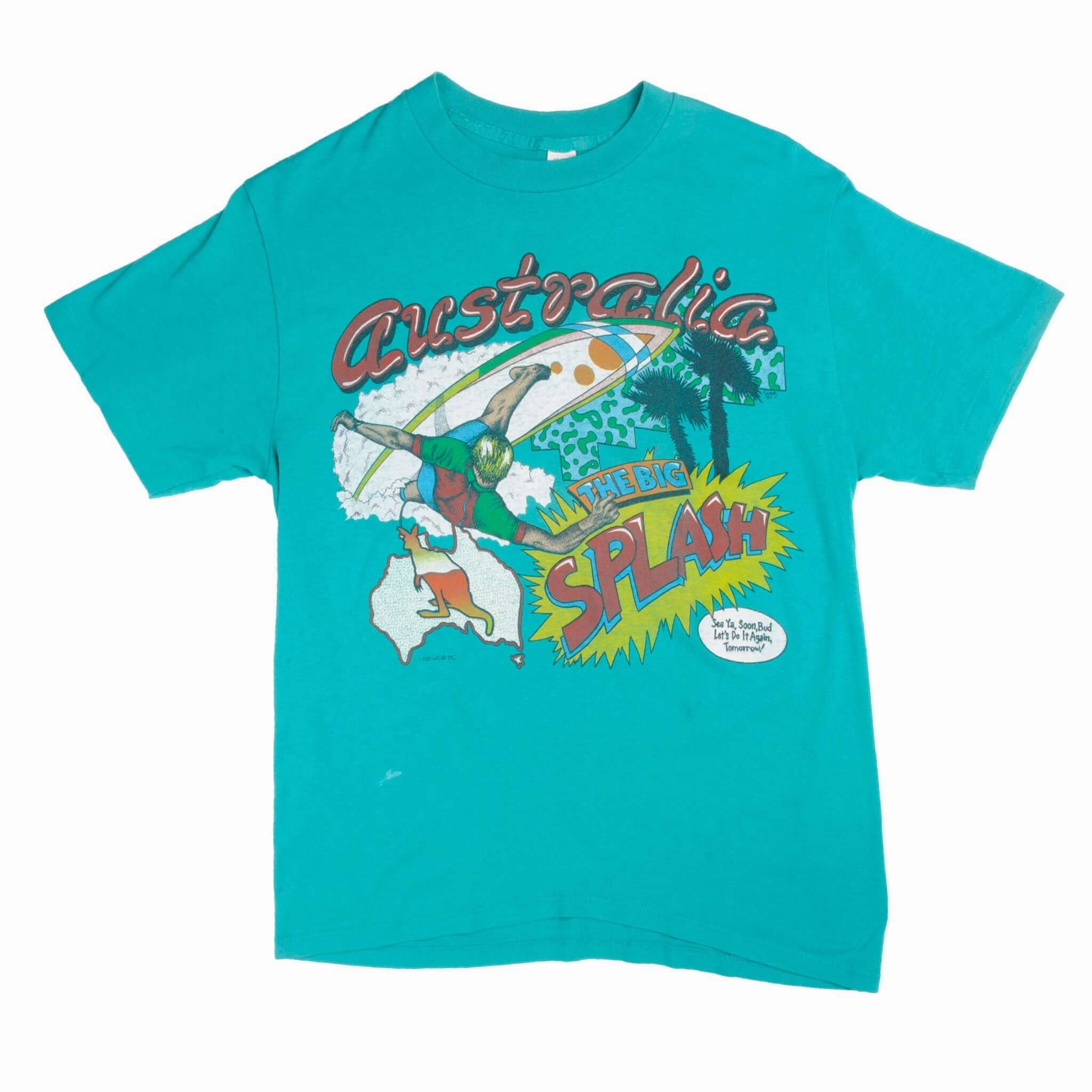 VINTAGE SURFING AUSTRALIA SURF TEE SHIRT 1990S SIZE MEDIUM