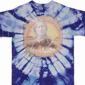 VINTAGE TIE DYE AMERICAN INDIAN JAVIER AGREDO TEE SHIRT 1992 XL MADE USA