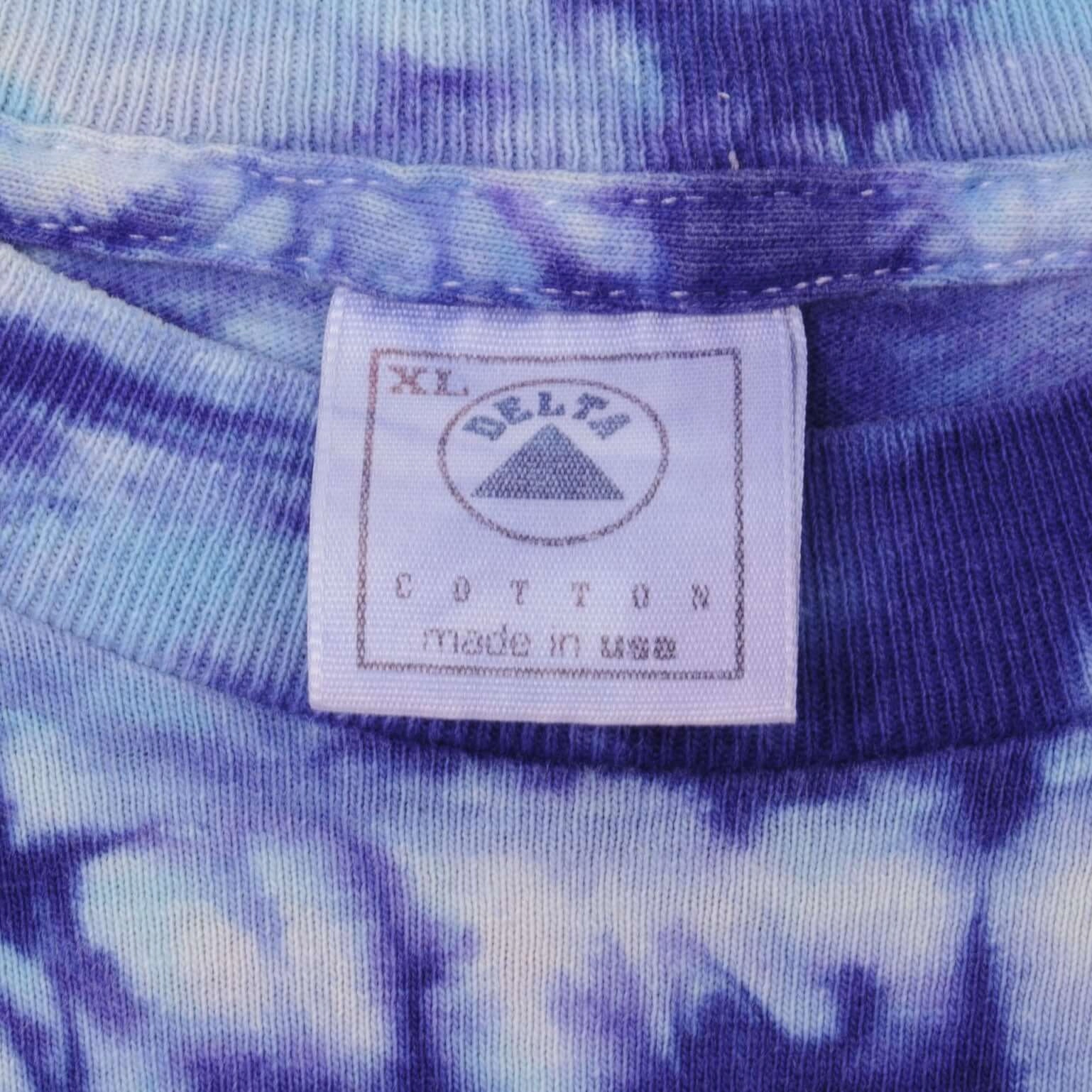VINTAGE TIE DYE AMERICAN INDIAN JAVIER AGREDO TEE SHIRT 1992 XL MADE USA