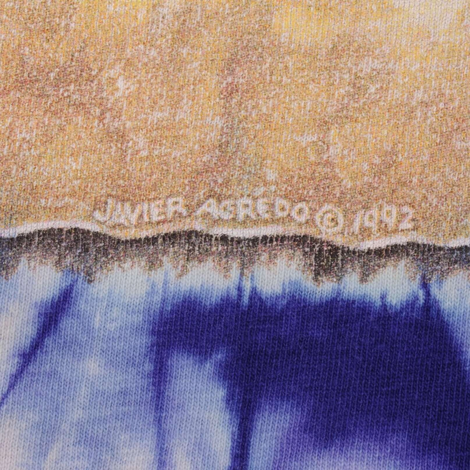 VINTAGE TIE DYE AMERICAN INDIAN JAVIER AGREDO TEE SHIRT 1992 XL MADE USA