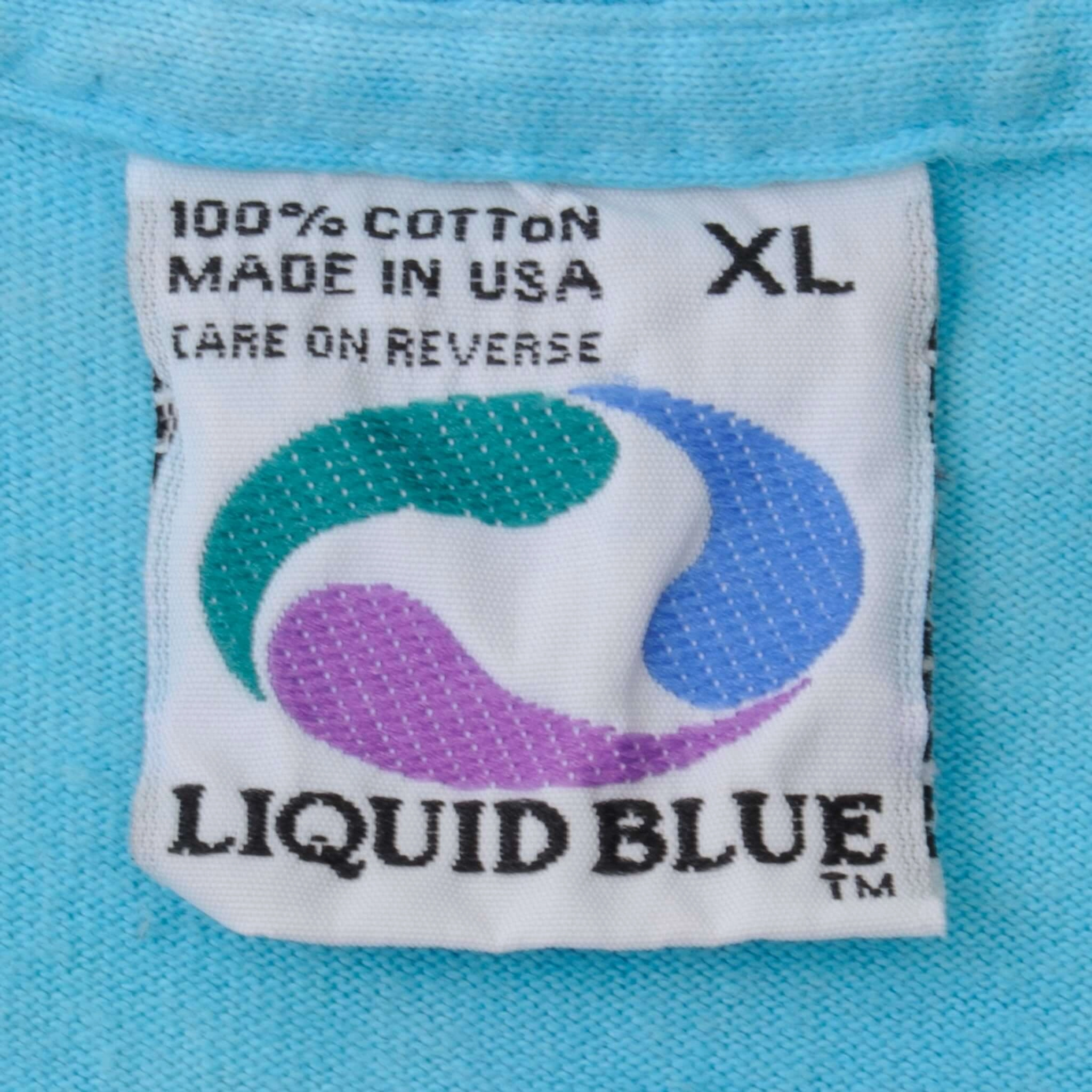VINTAGE TIE DYE BEN & JERRY'S 1990S LIQUID BLUE TEE SHIRT SIZE XL MADE IN USA