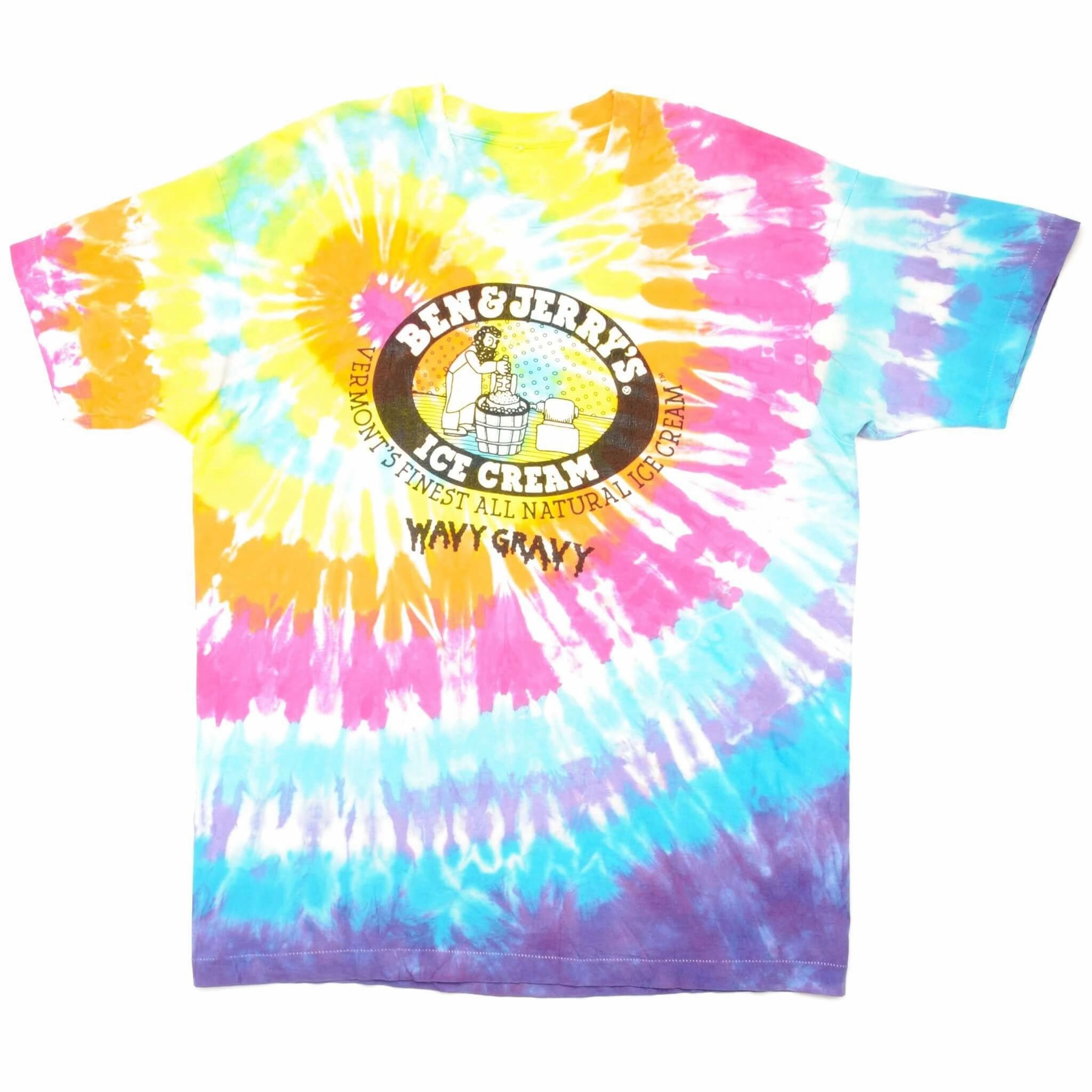 VINTAGE TIE DYE BEN & JERRY'S TEE SHIRT SIZE XL 1990s