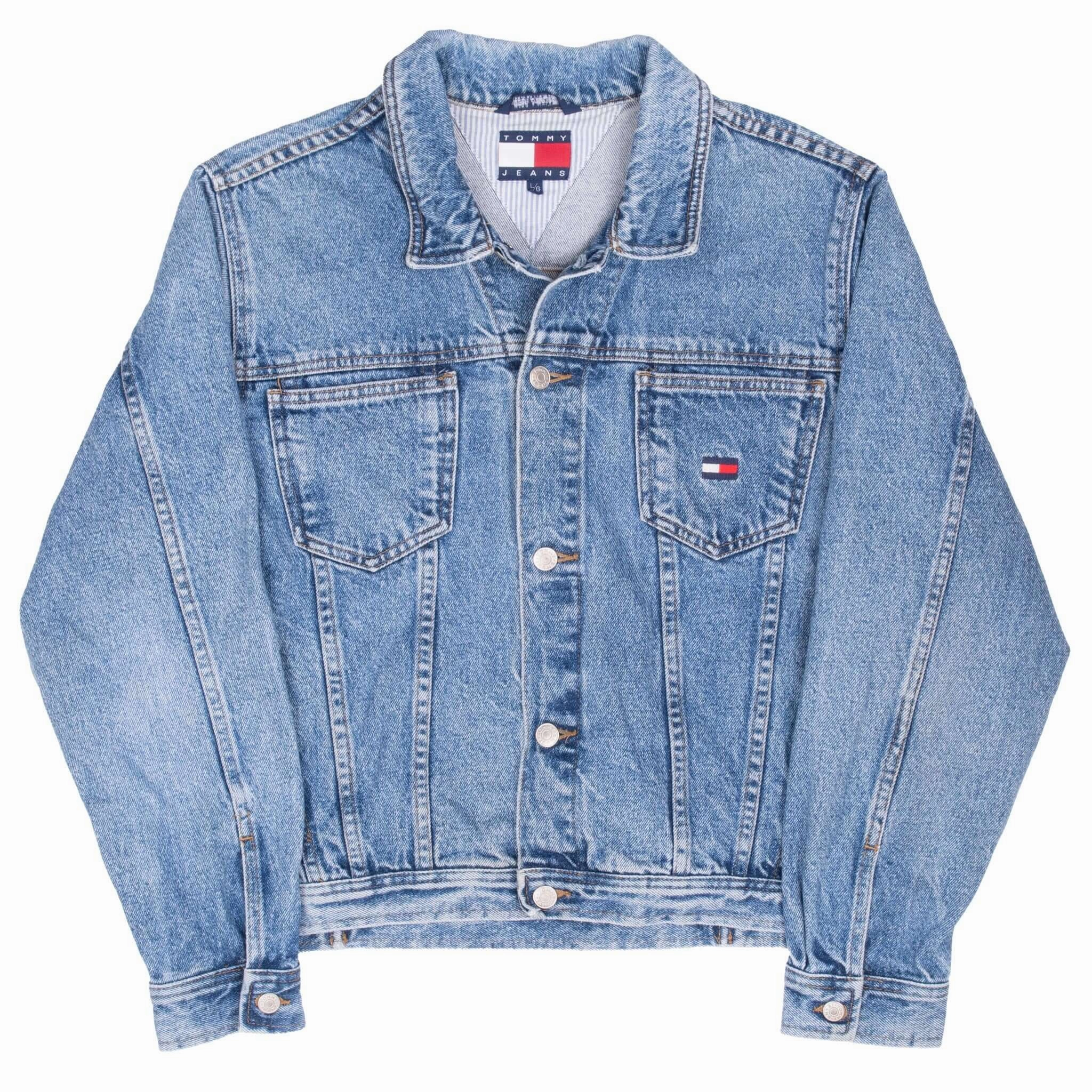 VINTAGE TOMMY HILFIGER BLUE DENIM JACKET 1990S WOMEN LARGE