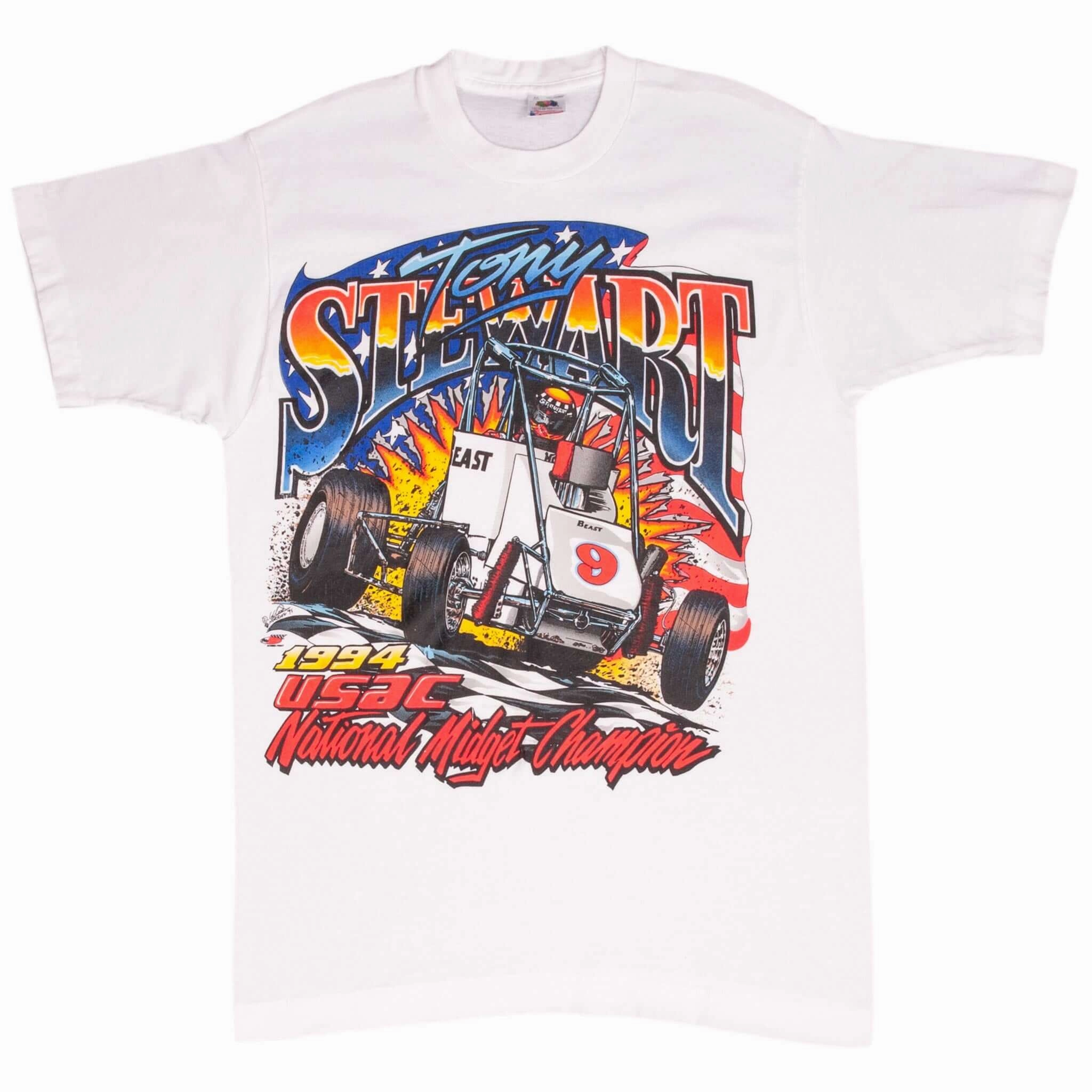 VINTAGE USAC TONY STEWART MIDGET CHAMPION 1994 TEE SHIRT MEDIUM MADE USA