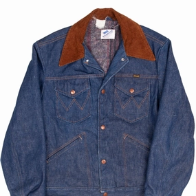 VINTAGE WRANGLER BLANKET LINED NO FAULT DENIM JACKET 1970S MEDIUM MADE IN USA