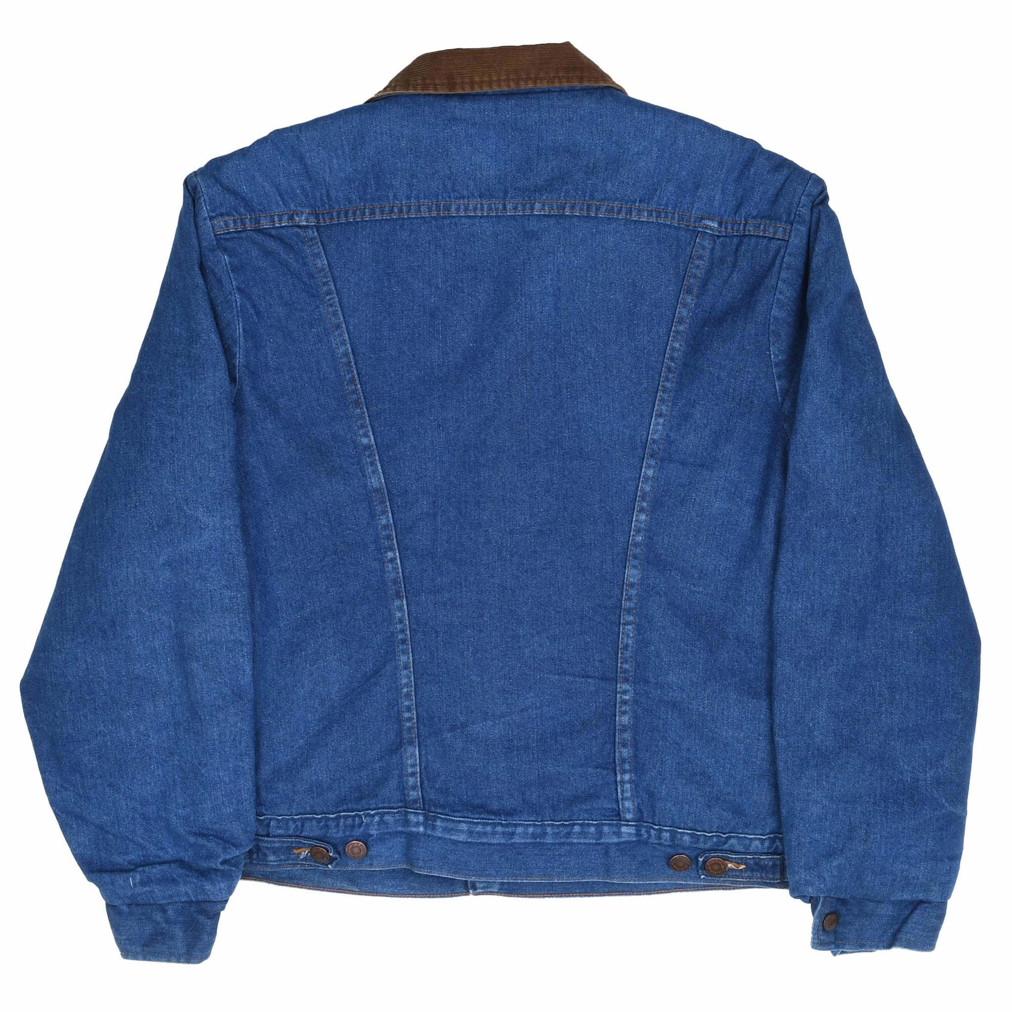 VINTAGE WRANGLER FUR LINED DENIM JACKET 1970S SIZE 42 MADE IN USA