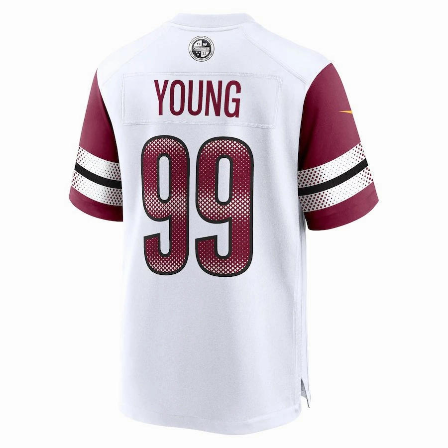 W.Commanders #99 Chase Young White Game Jersey Stitched American Football Jerseys