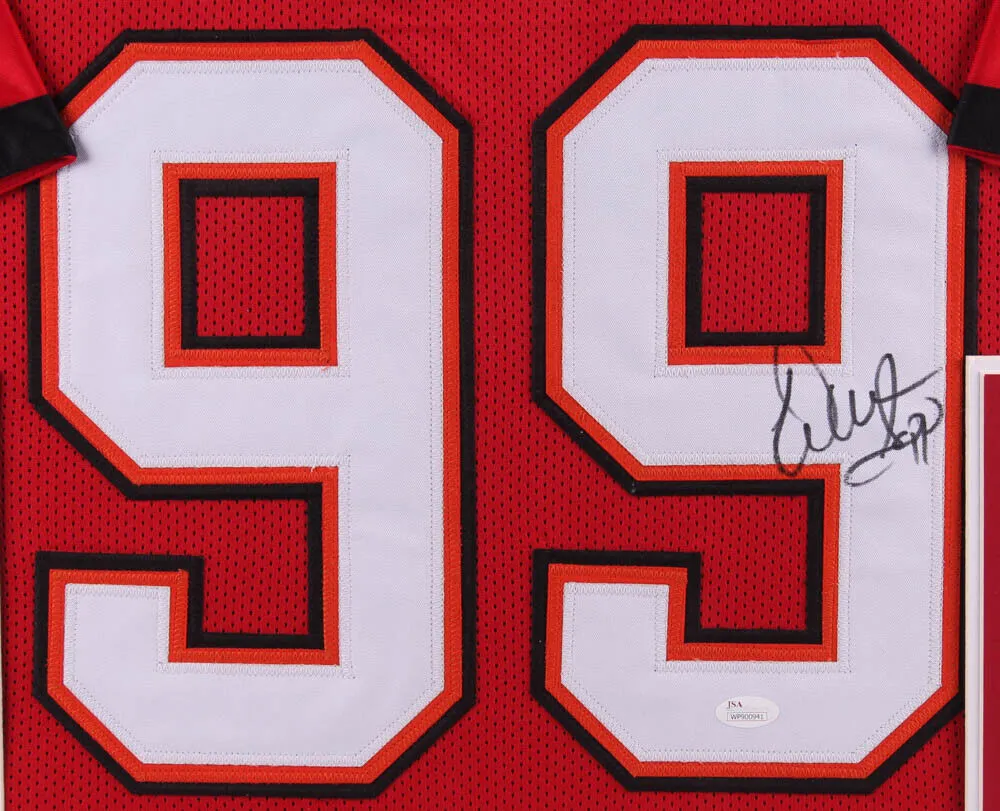 Warren Sapp Signed Buccaneers 31x35 Custom Framed Jersey (JSA) Tampa Bay D.T.