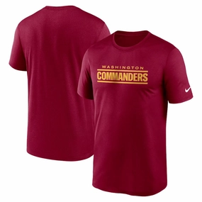 Washington Commanders NFL UK Large Nike Legend Wordmark T-Shirt - Burgundy