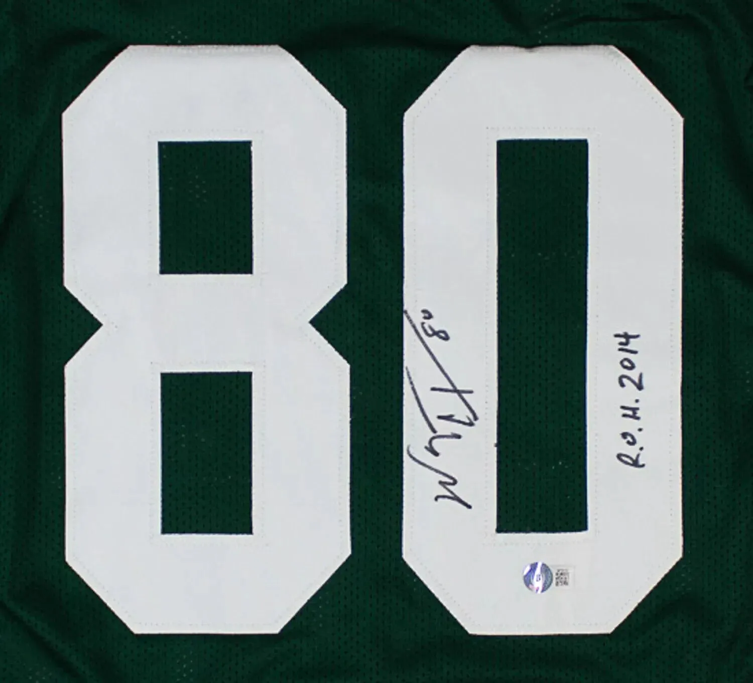 Wayne Chrebet Signed New York Jets Jersey ROH 2014 (Beckett) Ex-Hofstra W.R.