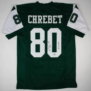 Wayne Chrebet Signed New York Jets Jersey ROH 2014 (Beckett) Ex-Hofstra W.R.